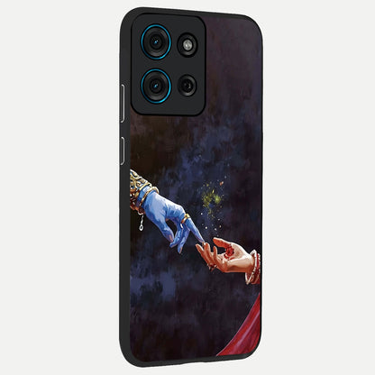 Divine Touch Eternal Glass Case upright view showcasing peaceful spiritual artwork with eternal divine theme.
