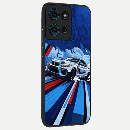 Drift Power Rush Glass Case upright view showcasing high speed racing artwork with bold automotive theme.