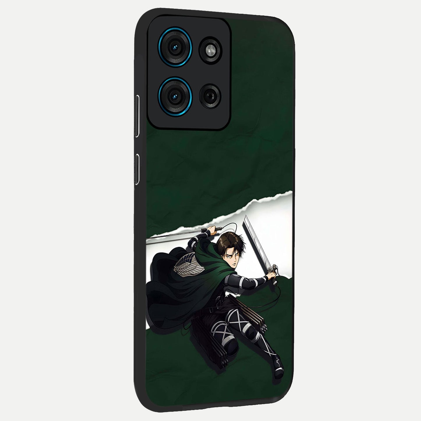 Emerald War Vanguard Glass Case upright view showcasing dramatic warrior artwork with bold fantasy theme.