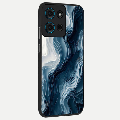 Ethereal Paper Marble Glass Case upright view showcasing smooth marble artwork with refined minimalist theme.
