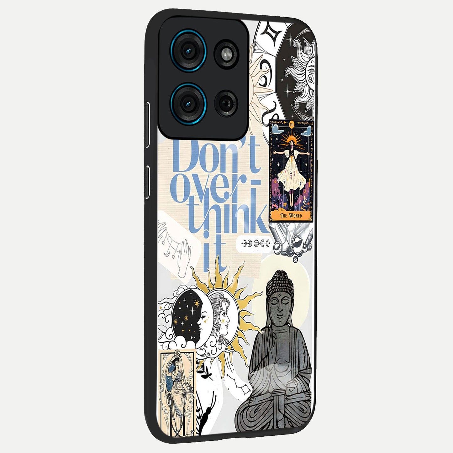 Ethereal Thoughts Glass Case upright view showcasing delicate artistic composition with peaceful dreamy theme.