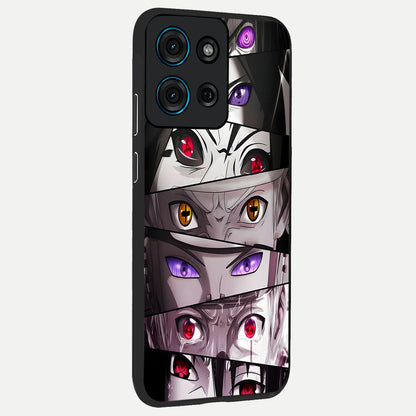 Eyes of Destiny Glass Case upright view showcasing symbolic eye artwork with dramatic artistic theme.