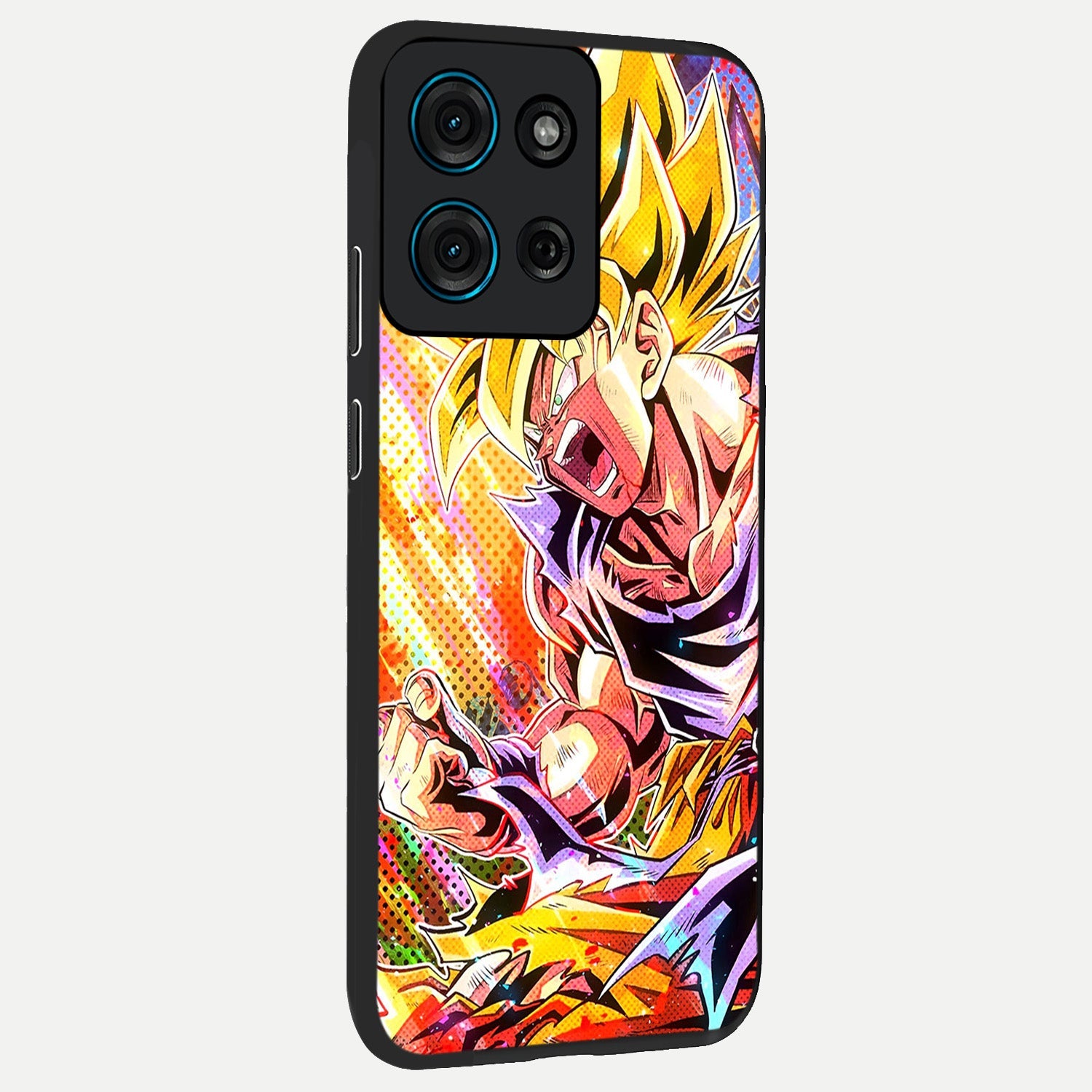 Firing Goku Glass Case upright view showcasing energetic anime artwork with bold warrior theme.