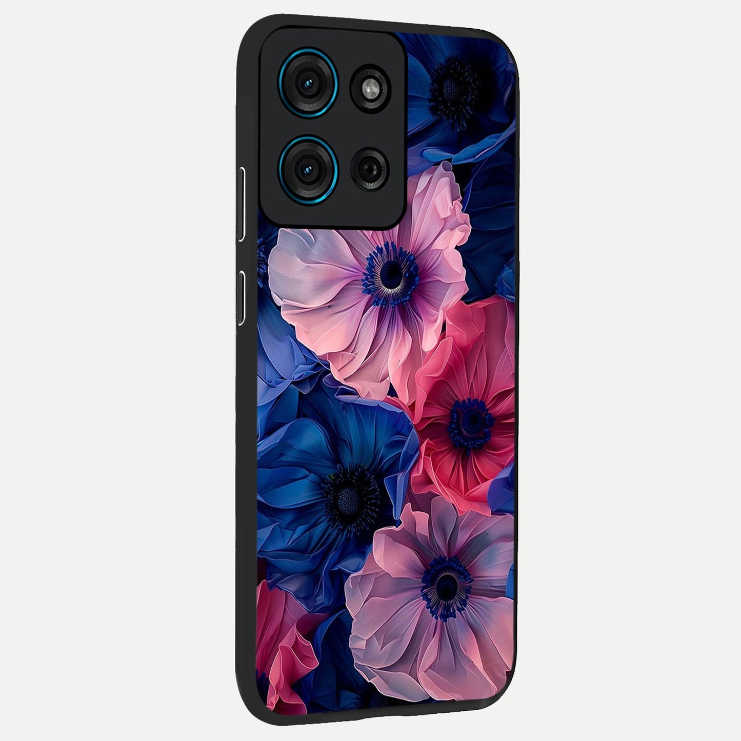 Flower Paper Art Pattern Glass Case upright view showcasing decorative paper floral artwork with creative craft style.