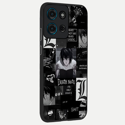 Midnight Chaos Mind Glass Case upright view showcasing expressive abstract artwork with bold dark theme.