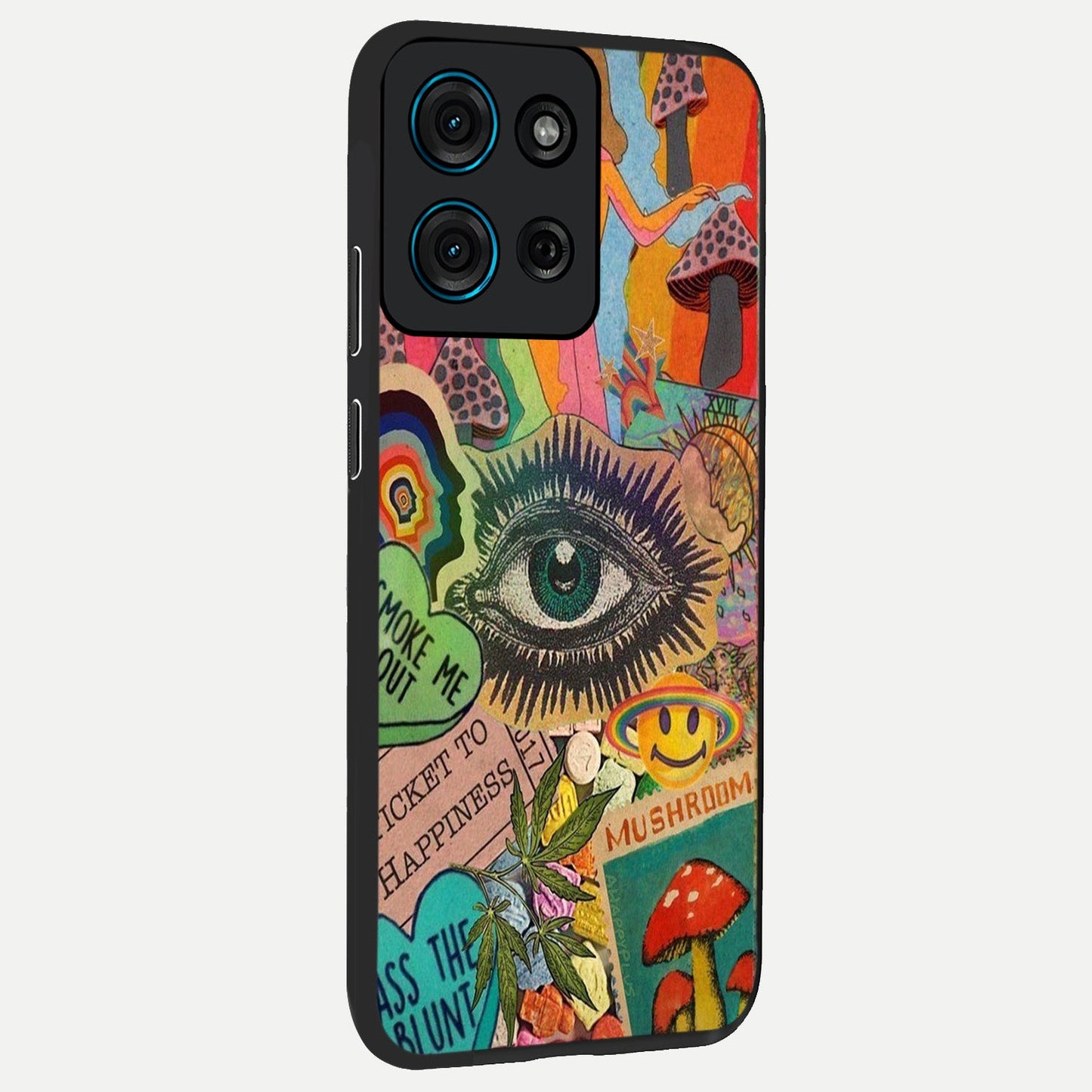 Mystic Eye Wonderland Glass Case upright view showcasing symbolic eye artwork with mysterious fantasy theme.