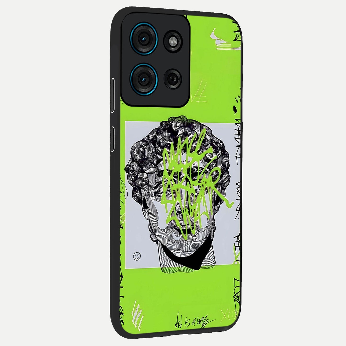 Neo Graffiti Rebellion Glass Case upright view showcasing colorful graffiti artwork with bold modern street style.