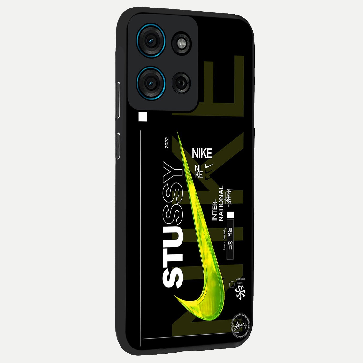 Neon Street Edition Glass Case upright view showcasing colorful neon artwork with modern street culture theme.