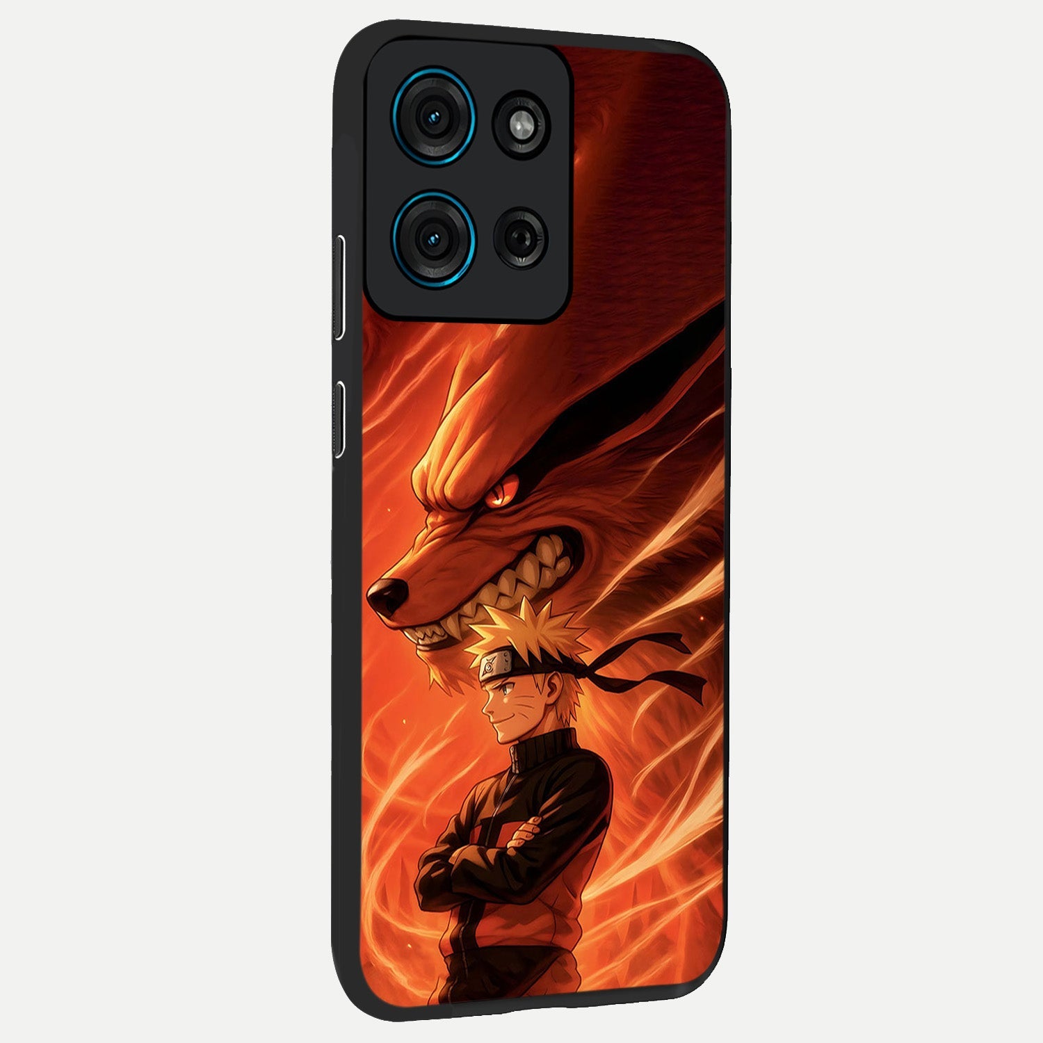 Nine Tails Legacy Glass Case upright view showcasing dramatic nine-tails artwork with intense anime themed design.
