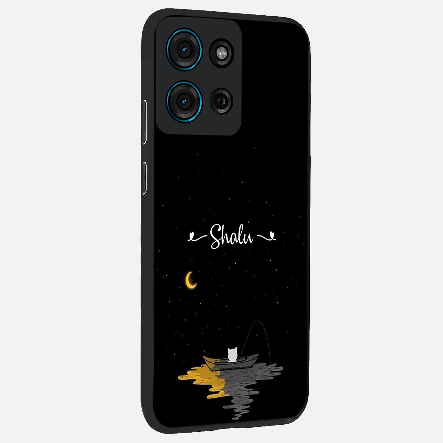 Silent Night Row Glass Case upright view showcasing tranquil night artwork with serene landscape theme.