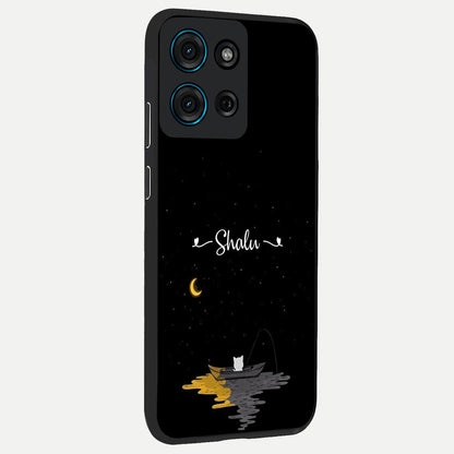Silent Night Row Glass Case upright view showcasing tranquil night artwork with serene landscape theme.