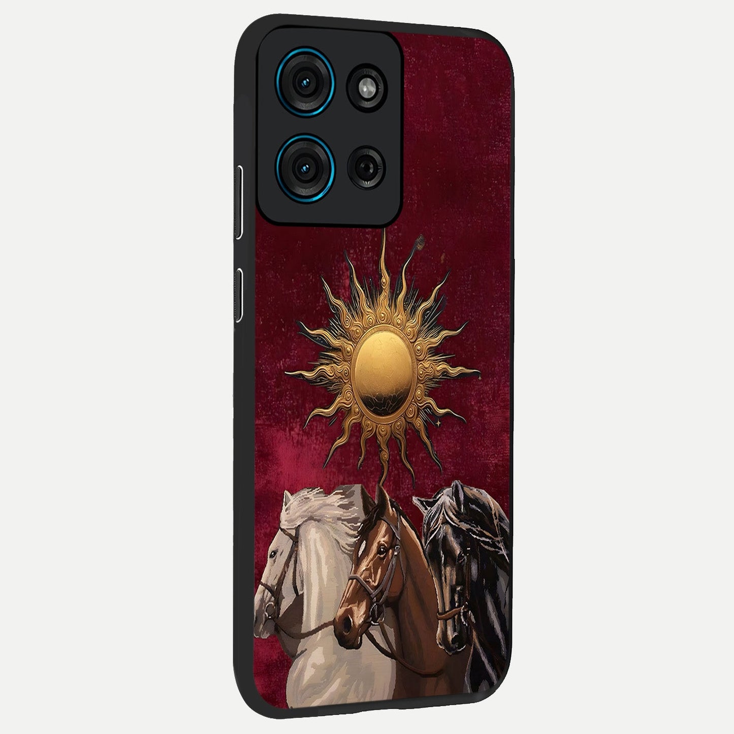 Solar Riders Glass Case upright view showcasing energetic rider artwork with bold adventure theme.