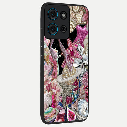 Starlit Jewel Dream Glass Case upright view showcasing radiant star inspired artwork with magical night theme.