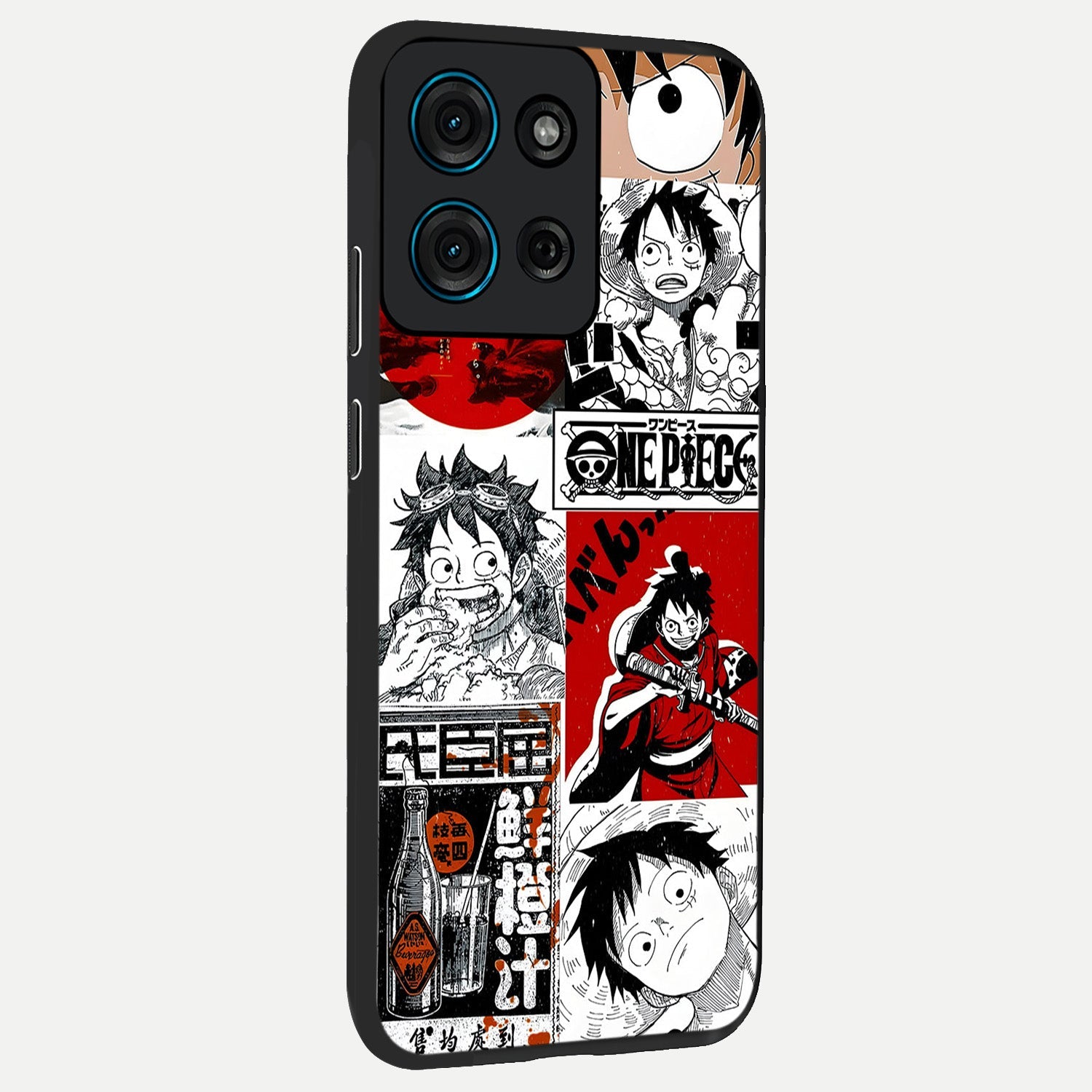 Strawhat Chaos Panels Glass Case upright view showcasing energetic anime artwork with bold adventure theme.