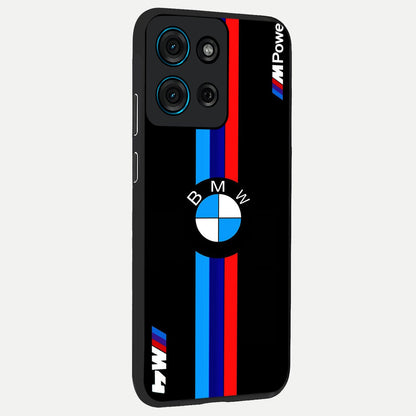 Turbo BMW Beast Glass Case upright view showcasing powerful car artwork with modern motorsport theme.