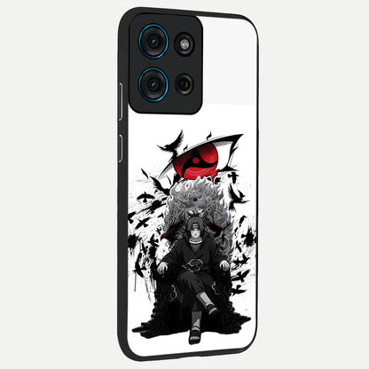 Uchiha Shadow Throne Glass Case upright view showcasing magical underwater galaxy artwork with vibrant cosmic theme.