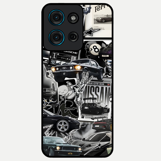 Aesthetic Dark Love Glass Case showing flat back view with dark romantic artwork and glossy glass finish.