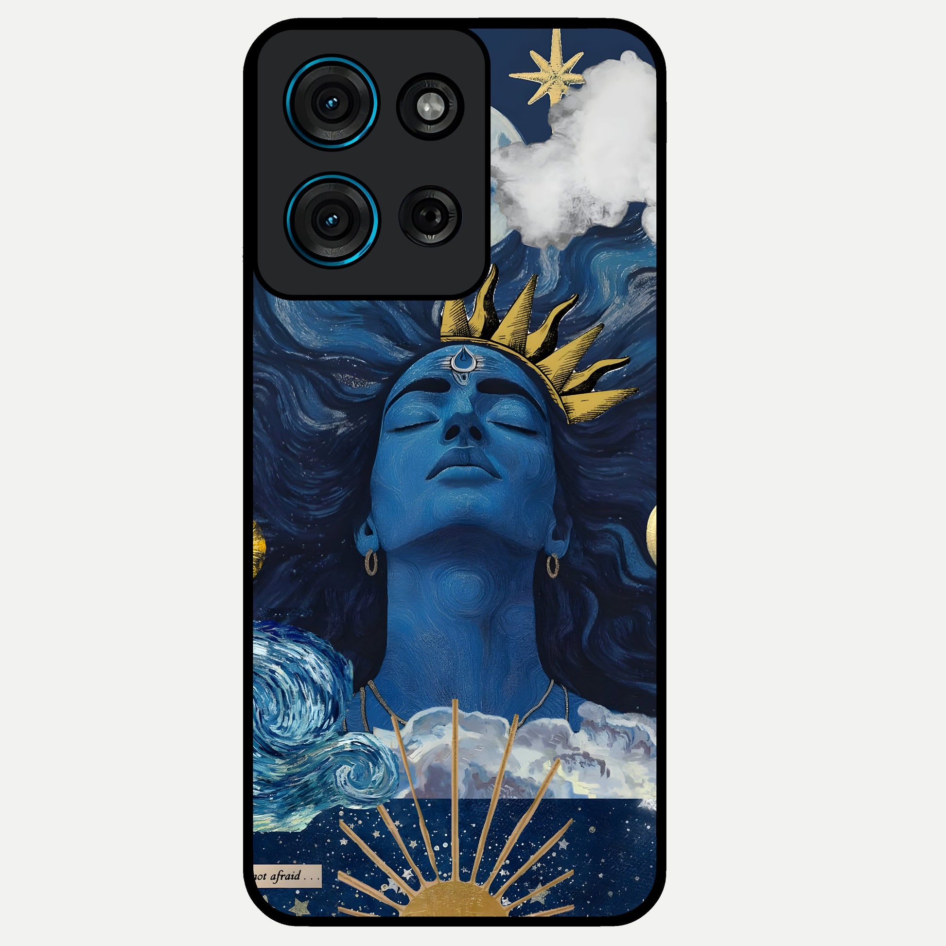 Aesthetic Lord Shiva Glass Case showing flat back view with divine Shiva artwork and glossy glass finish.