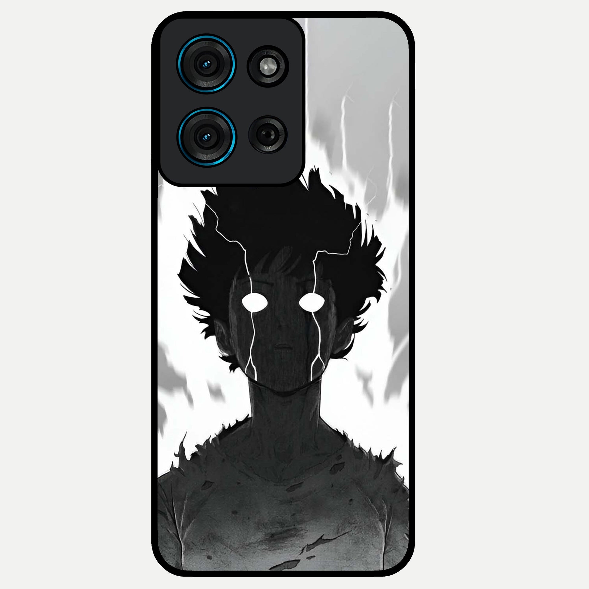 Awakened Inner Rage Glass Case showing flat back view with intense artistic artwork and glossy glass finish.