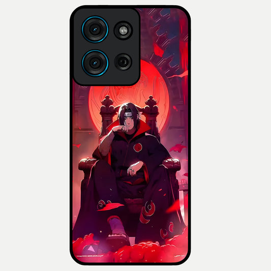 Blood Moon Sovereign Glass Case showing flat back view with mystical blood moon artwork and glossy glass finish.
