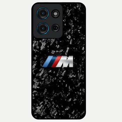 Carbon Speed Mark Glass Case showing flat back view with sporty carbon pattern artwork and glossy glass finish.