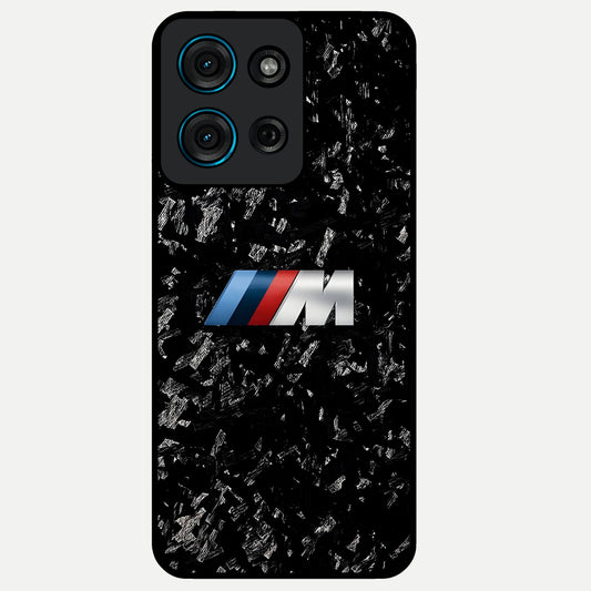 Carbon Speed Mark Glass Case showing flat back view with sporty carbon pattern artwork and glossy glass finish.