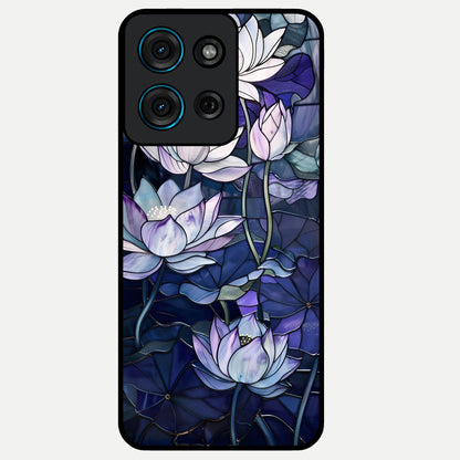 Gloss Petal Rush Glass Case showing flat back view with glossy flower petal artwork and smooth glass finish.