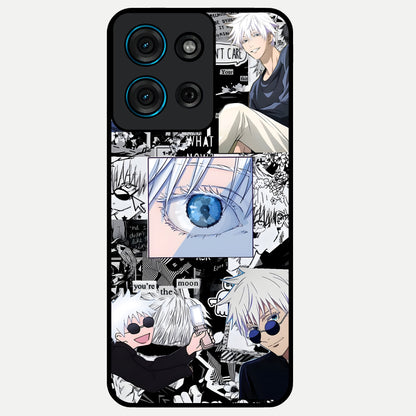 Infinity Sorcerer Chaos Glass Case showing flat back view with mystical sorcerer themed artwork and glossy glass finish.