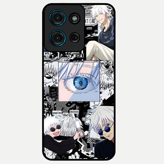 Infinity Sorcerer Chaos Glass Case showing flat back view with mystical sorcerer themed artwork and glossy glass finish.