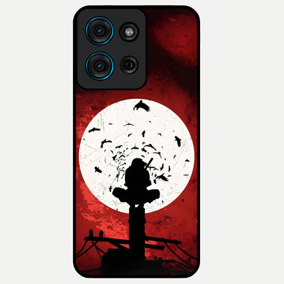 Itachi Limited Edition Naruto Anime Glass Case showing flat back view with iconic anime character artwork and glossy glass finish.