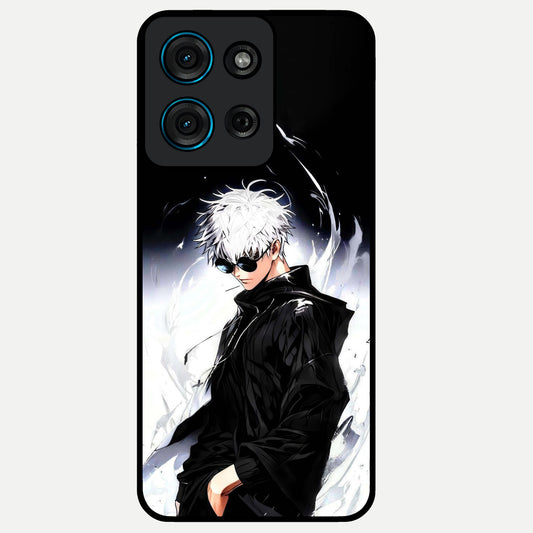 Limitless Shadow King Glass Case showing flat back view with powerful shadow warrior artwork and glossy glass finish.