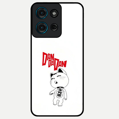 Playful Spirit Charm Glass Case showing flat back view with cheerful charm themed artwork and glossy glass finish.