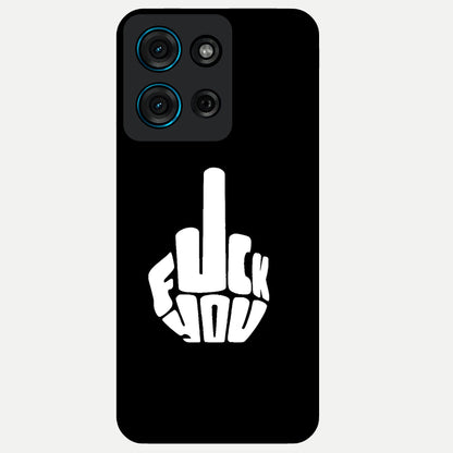 Rebel Mode On Glass Case showing flat back view with bold rebellious typography artwork and glossy glass finish.