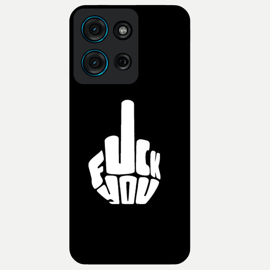 Rebel Mode On Glass Case showing flat back view with bold rebellious typography artwork and glossy glass finish.