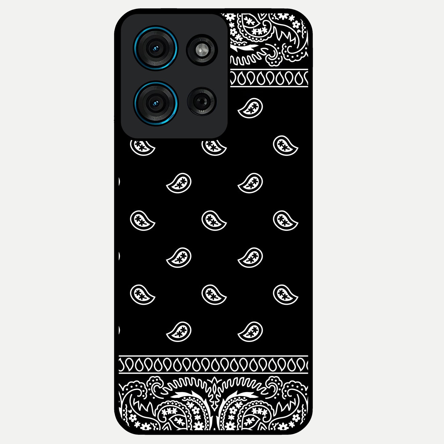 Retro Rebel Threads Glass Case showing flat back view with vintage street style artwork and glossy glass finish.