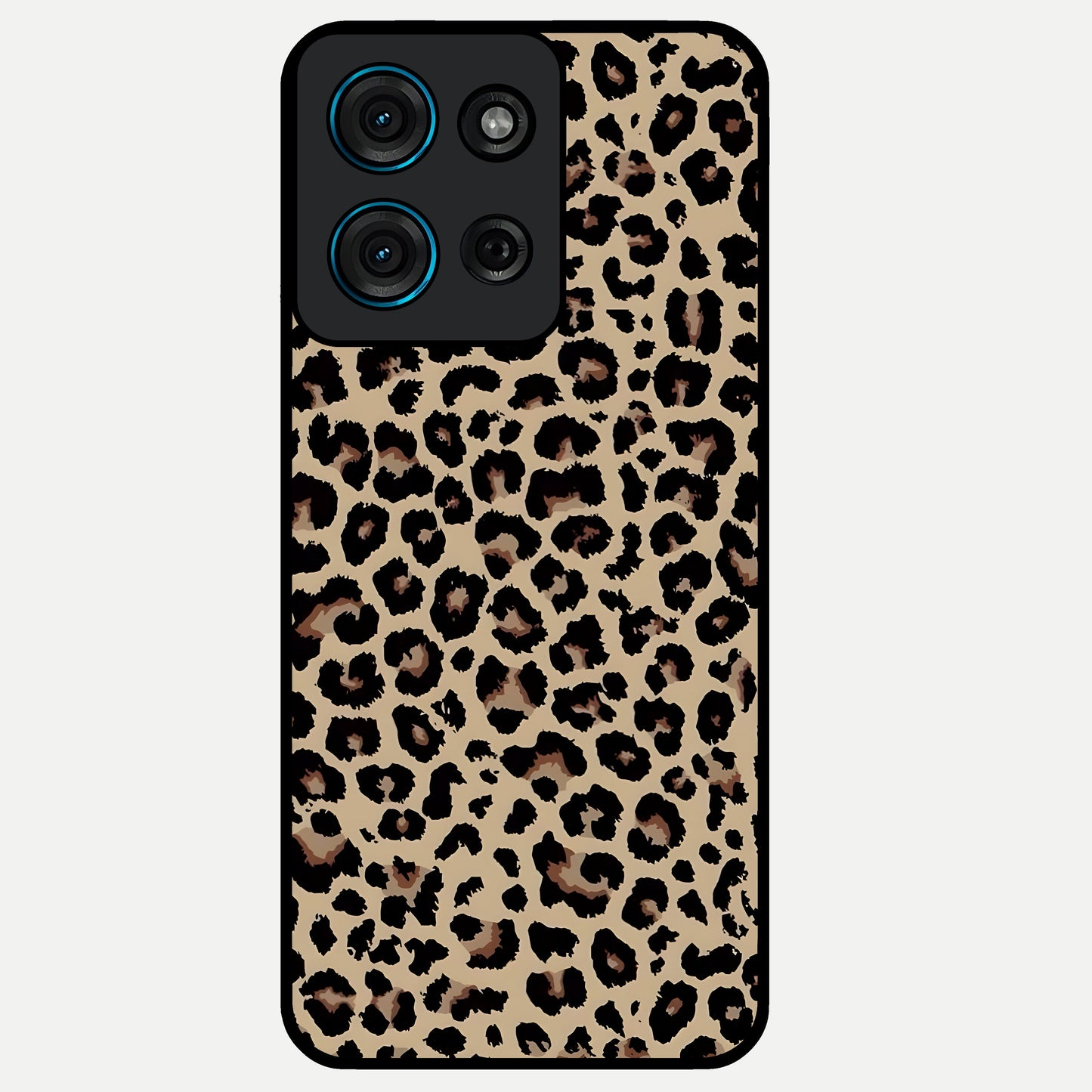 Savage Chic Pattern Glass Case showing flat back view with stylish patterned artwork and glossy glass finish.