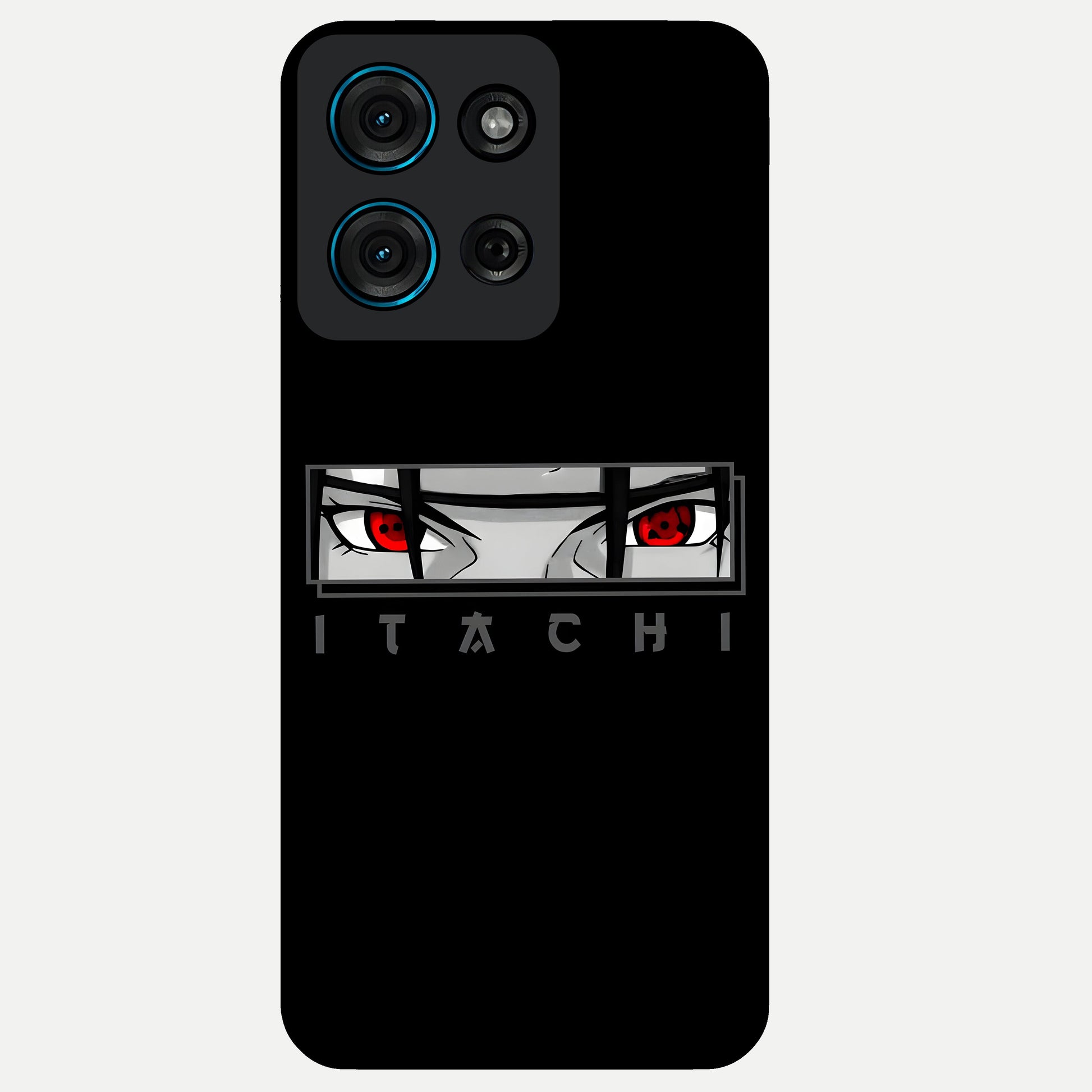 Scarlet Gaze Dominance Glass Case showing flat back view with striking red themed artwork and glossy glass finish.