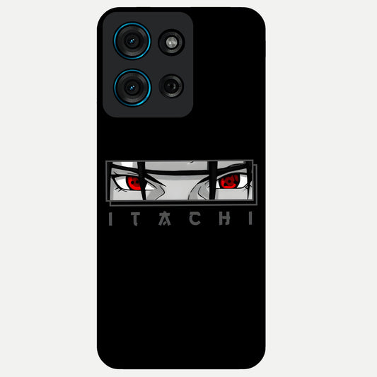 Scarlet Gaze Dominance Glass Case showing flat back view with striking red themed artwork and glossy glass finish.