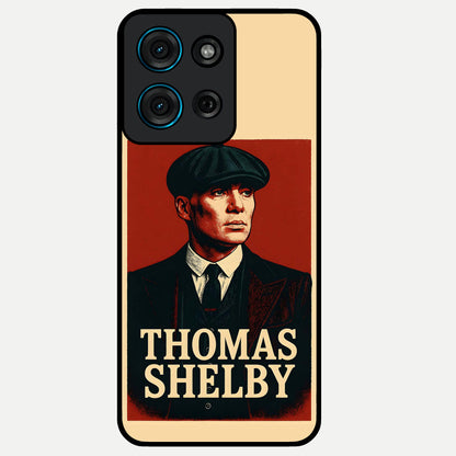 Vintage Mafia Authority Glass Case showing flat back view with bold vintage mafia inspired artwork and glossy glass finish.