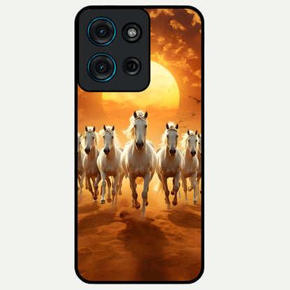Wild Sunset Majesty Glass Case showing flat back view with majestic sunset landscape artwork and glossy glass finish.