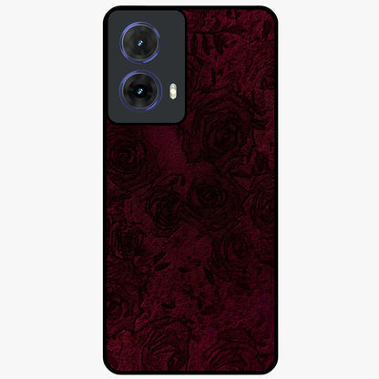 Crimson Fade Flow Glass Case showing flat back view with flowing crimson gradient artwork and glossy glass finish.