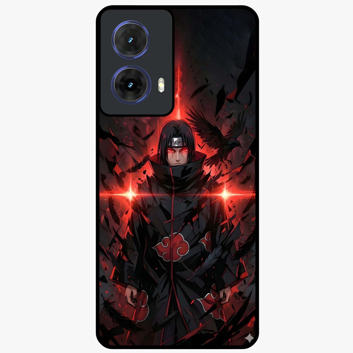 Focus Mode On Glass Case showing flat back view with bold motivational typography design and glossy glass finish.