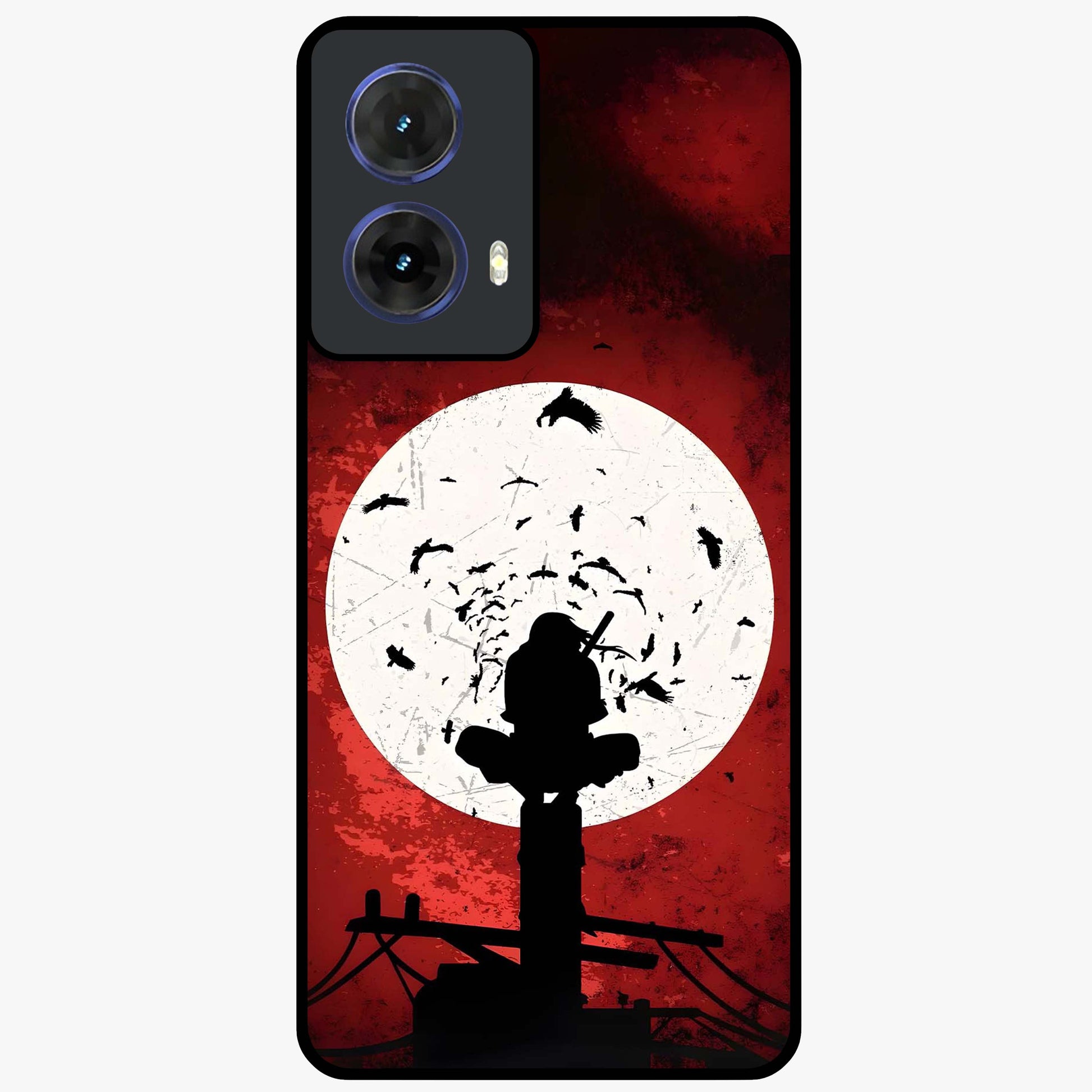 Itachi Limited Edition Naruto Anime Glass Case showing flat back view with iconic anime character artwork and glossy glass finish.