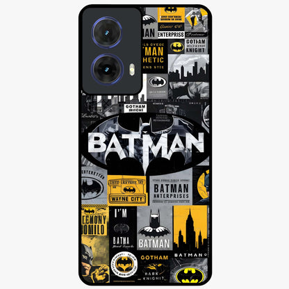 Knight Gotham Rise Glass Case showing flat back view with dark hero inspired artwork and glossy glass finish.