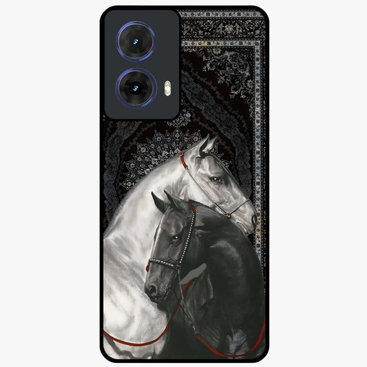 Majestic Ride Legacy Glass Case showing flat back view with powerful automotive inspired artwork and glossy glass finish.