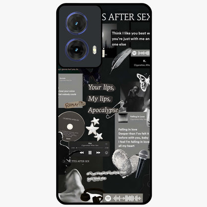 Midnight Love Echo Glass Case showing flat back view with romantic midnight themed artwork and glossy glass finish.