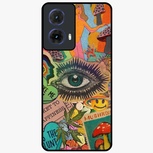 Mystic Eye Wonderland Glass Case showing flat back view with mystical eye themed artwork and glossy glass finish.