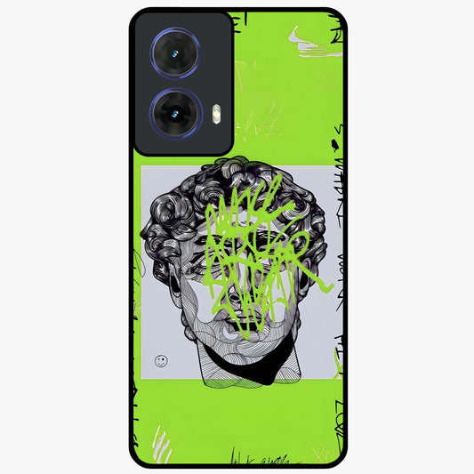 Neo Graffiti Rebellion Glass Case showing flat back view with vibrant graffiti artwork and glossy glass finish.