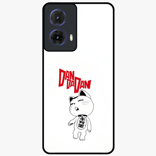 Playful Spirit Charm Glass Case showing flat back view with cheerful charm themed artwork and glossy glass finish.