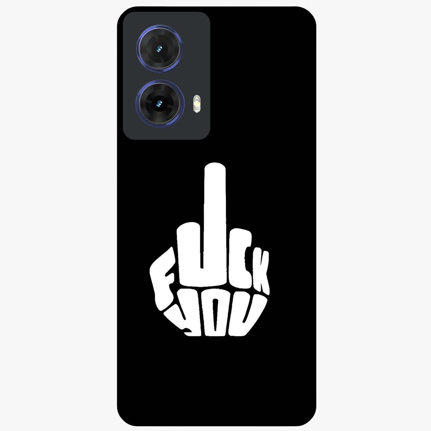 Rebel Mode On Glass Case showing flat back view with bold rebellious typography artwork and glossy glass finish.
